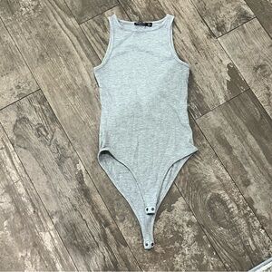 Nasty Gal Gray Sleeveless Bodysuit